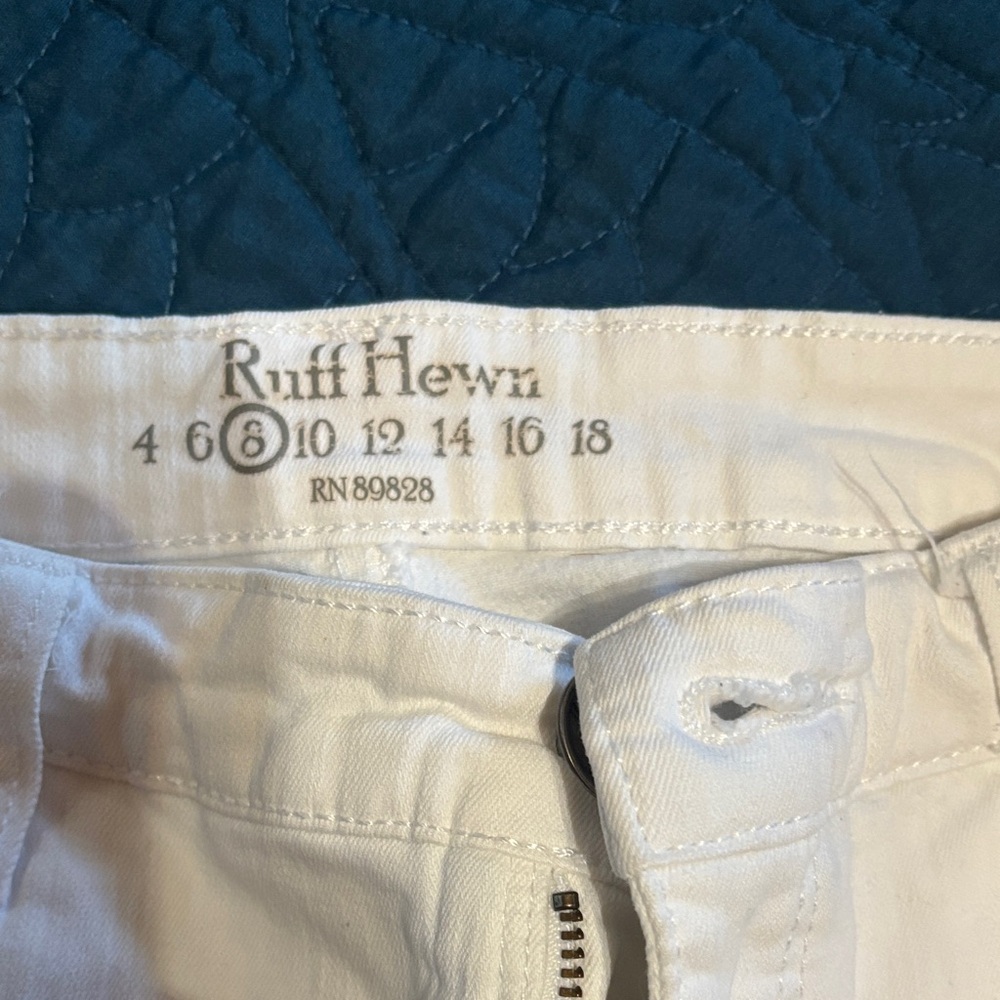 Ruff Hewn Women's Straight Leg White Jeans - Picture 2 of 3